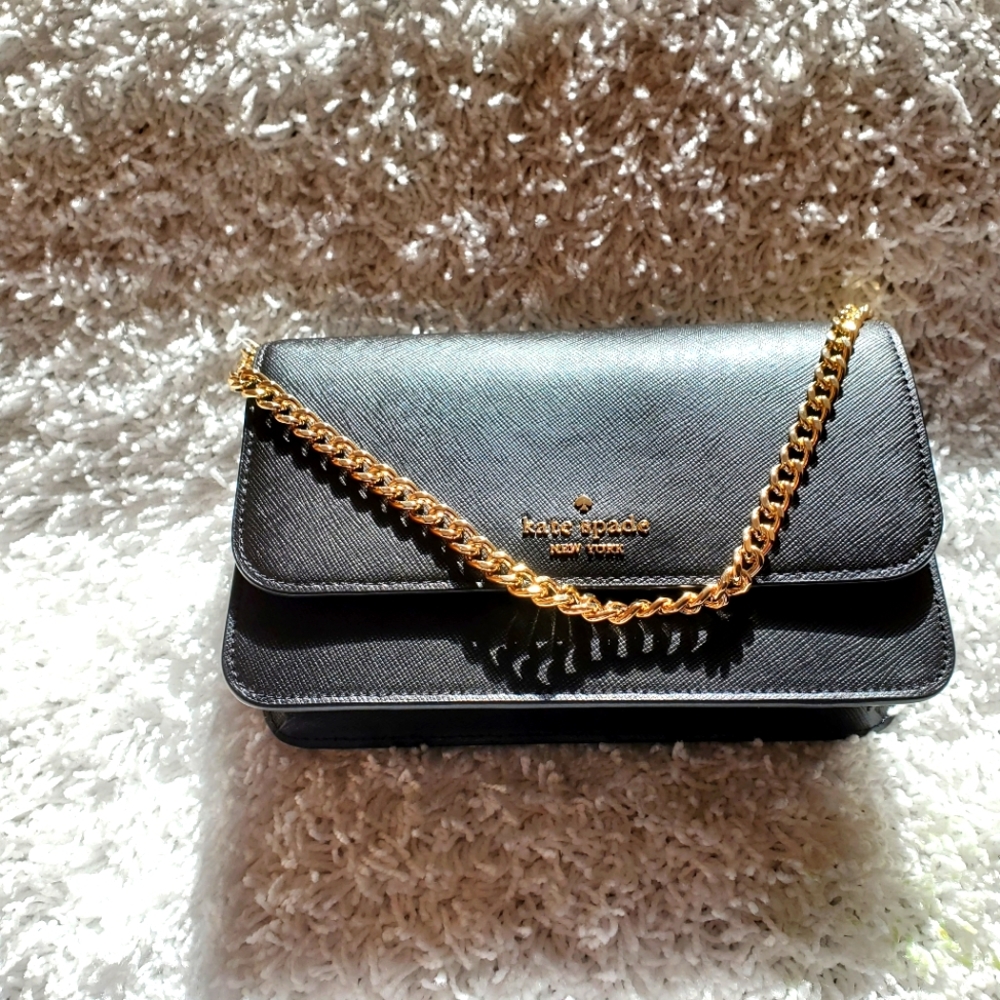 Kate Spade Madison Black Flip Crossbody Bag NEW